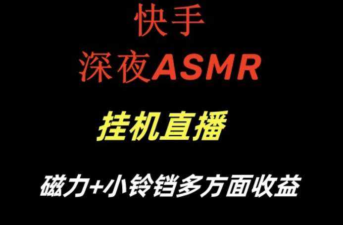 快手深夜性感ASMR挂机直播，磁力 小铃铛收益（附带工具和5G素材）【揭秘】-泰戈创艺资源库