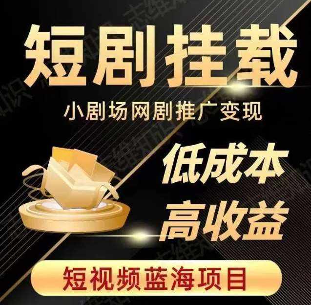 2023短视频蓝海项目，抖音快手短剧推广变现教程，低成本高收益-泰戈创艺资源库