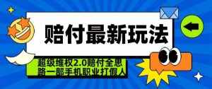 超级维权2.0全新玩法，2024赔付全思路职业打假一部手机搞定【仅揭秘】-泰戈创艺资源库