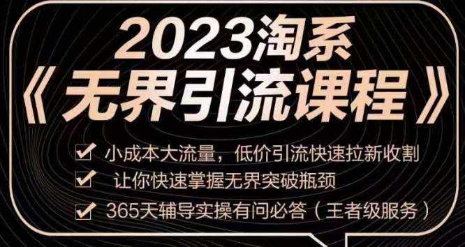 2023淘系无界引流实操课程，​小成本大流量，低价引流快速拉新收割，让你快速掌握无界突破瓶颈-泰戈创艺资源库