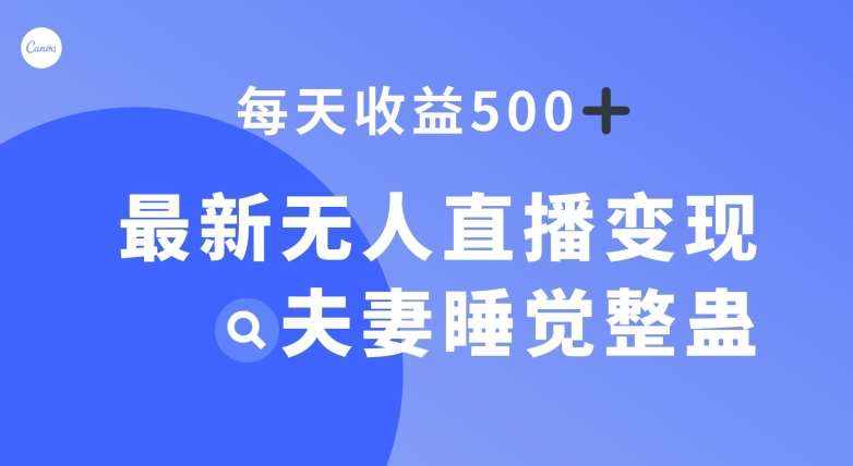 最新无人直播变现，夫妻睡觉整蛊，每天躺赚500+【揭秘】-泰戈创艺资源库