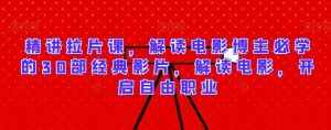精讲拉片课,解读电影博主必学的30部经典影片,解读电影,开启自由职业-泰戈创艺资源库