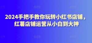 2024手把手教你玩转小红书店铺，红薯店铺运营从小白到大神-泰戈创艺资源库