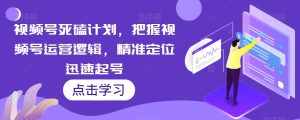 视频号死磕计划,把握视频号运营逻辑,精准定位迅速起号-泰戈创艺资源库