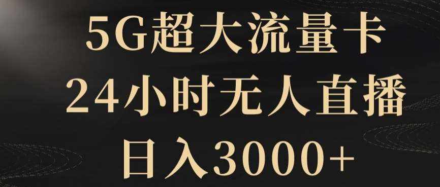 5G超大流量卡，24小时无人直播，日入3000+【揭秘】-泰戈创艺资源库