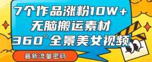 7个作品涨粉10W+，无脑搬运素材，全景美女视频爆款玩法分享【揭秘】-泰戈创艺资源库