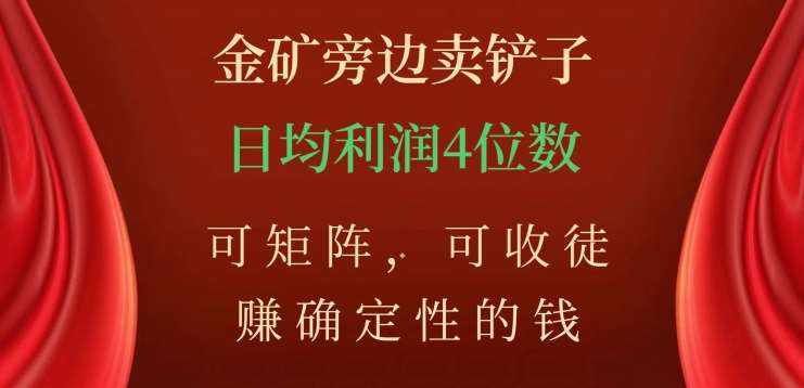 金矿旁边卖铲子，赚确定性的钱，可矩阵，可收徒，日均利润4位数【揭秘】-泰戈创艺资源库