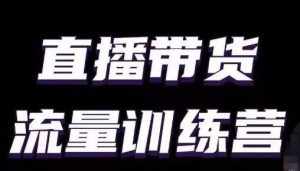 直播带货流量训练营,小白主播必学直播课-泰戈创艺资源库