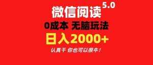 (11216期)微信阅读5.0玩法!!0成本掘金 无任何门槛 有手就行!一天可赚200+-泰戈创艺资源库
