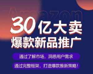 亚马逊·30亿大卖爆款新品推广，可复制、全程案例实操的爆款推新SOP-泰戈创艺资源库