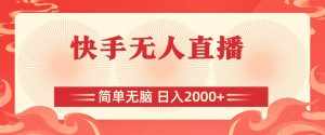 （11283期）快手无人直播，简单无脑，日入2000+-泰戈创艺资源库