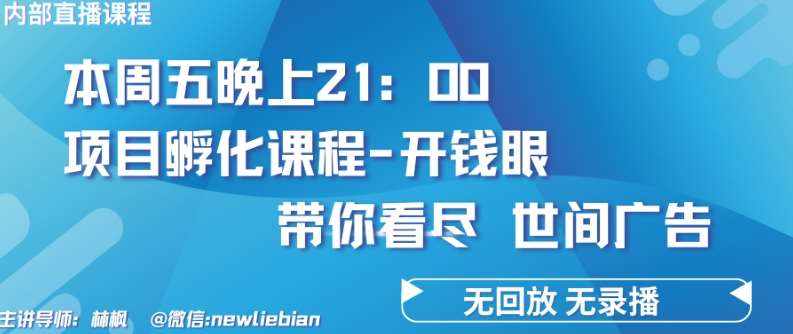 4.26日内部回放课程《项目孵化-开钱眼》赚钱的底层逻辑【揭秘】-泰戈创艺资源库