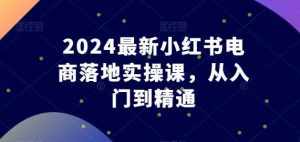 2024最新小红书电商落地实操课，从入门到精通-泰戈创艺资源库