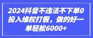 2024抖音不违法不下单0投入维权打假，做的好一单轻松6000+【仅揭秘】-泰戈创艺资源库