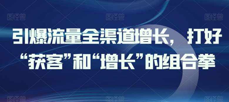 引爆流量全渠道增长，打好“获客”和“增长”的组合拳-泰戈创艺资源库