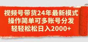 (11281期)视频号带货24年最新模式,操作简单可多账号分发,轻轻松松日入2000+-泰戈创艺资源库