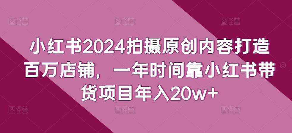小红书2024拍摄原创内容打造百万店铺，一年时间靠小红书带货项目年入20w+-泰戈创艺资源库