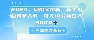 （11236期）2024应用宝拉新，真正的蓝海项目，每天动动手指，日入5000+-泰戈创艺资源库