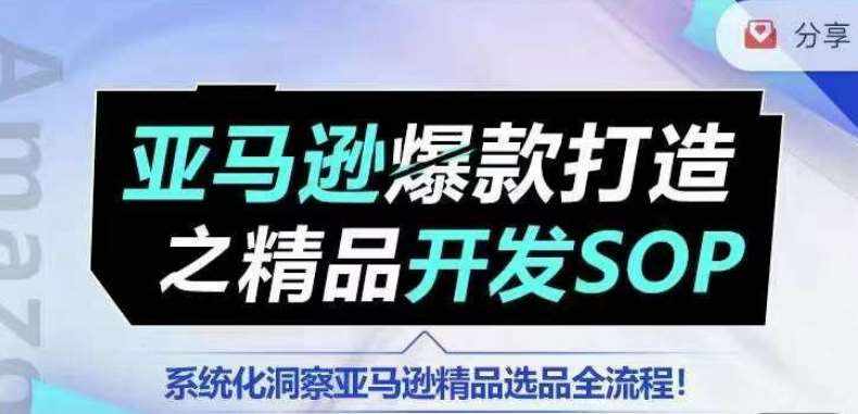 【训练营】亚马逊爆款打造之精品开发SOP，系统化洞察亚马逊精品选品全流程-泰戈创艺资源库