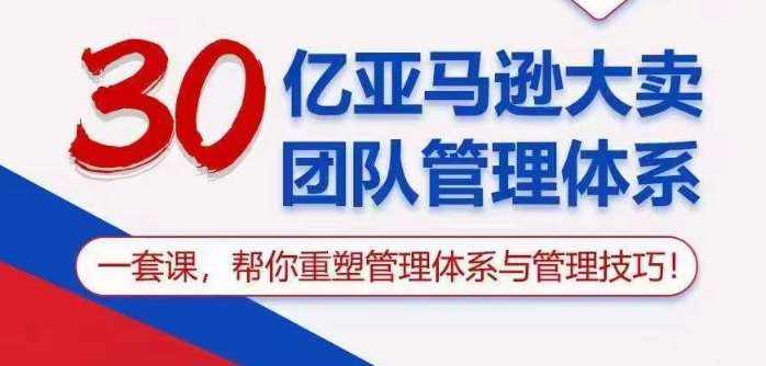 30亿亚马逊大卖团队管理体系,一套课帮你重塑管理体系与管理技巧-泰戈创艺资源库