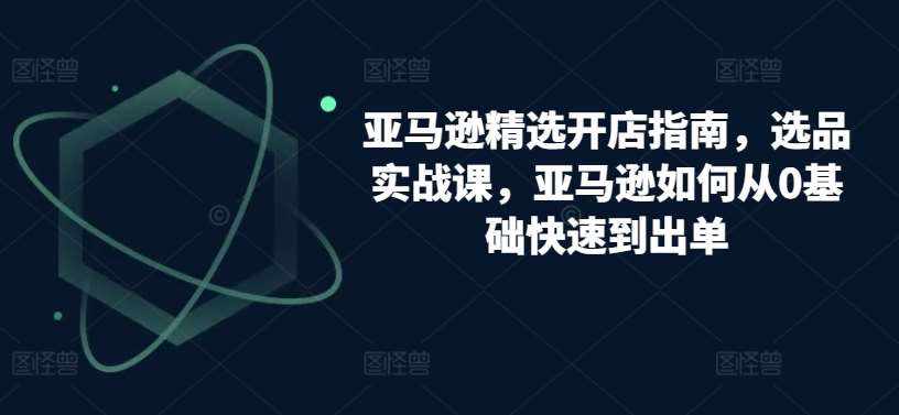 亚马逊精选开店指南，选品实战课，亚马逊如何从0基础快速到出单-泰戈创艺资源库