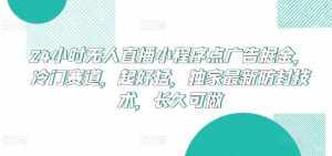24小时无人直播小程序点广告掘金，冷门赛道，起好猛，独家最新防封技术，长久可做【揭秘】-泰戈创艺资源库