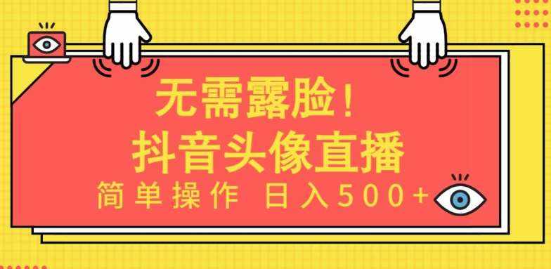 无需露脸，Ai头像直播项目，简单操作日入500+【揭秘】-泰戈创艺资源库