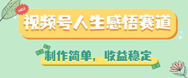视频号人生感悟赛道，制作简单，收益稳定【揭秘】-泰戈创艺资源库