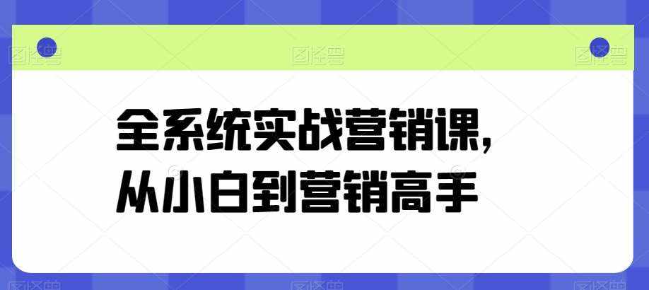 全系统实战营销课，从小白到营销高手-泰戈创艺资源库