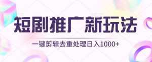 短剧推广新玩法，不剪辑，工具助力一键过原创，日入1000+【揭秘】-泰戈创艺资源库