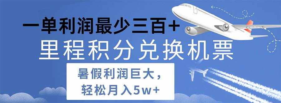 （11385期）2024暑假利润空间巨大的里程积分兑换机票项目，每一单利润最少500-泰戈创艺资源库