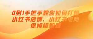 0到1手把手教你如何打爆小红书店铺，小红书电商保姆级教程-泰戈创艺资源库