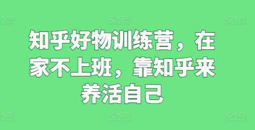 知乎好物训练营，在家不上班，靠知乎来养活自己-泰戈创艺资源库