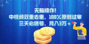 （11353期）无脑操作!中视频双重去重，100%原创过审，三天必爆号，月入3万+-泰戈创艺资源库