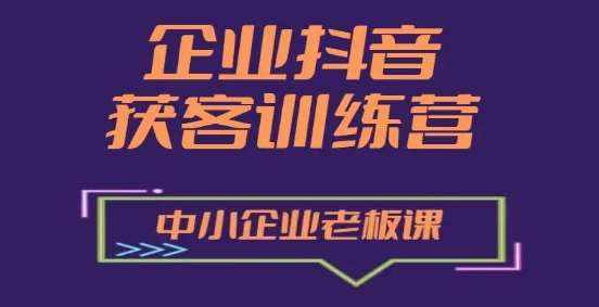 企业抖音营销获客增长训练营，中小企业老板必修课-泰戈创艺资源库