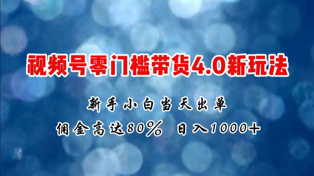 （11358期）微信视频号零门槛带货4.0新玩法，新手小白当天见收益，日入1000+-泰戈创艺资源库