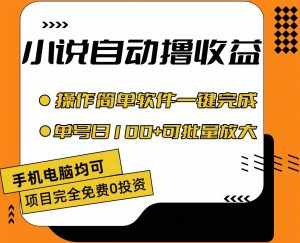 （11359期）小说全自动撸收益，操作简单，单号日入100+可批量放大-泰戈创艺资源库