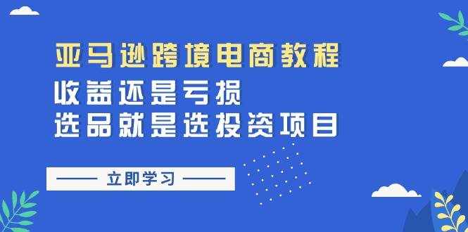 (11432期)亚马逊跨境电商教程:收益还是亏损!选品就是选投资项目-泰戈创艺资源库