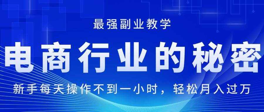 (11427期)电商行业的秘密,新手每天操作不到一小时,月入过万轻轻松松,最强副业…-泰戈创艺资源库