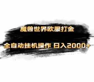 （11407期）魔兽世界欧服最新玩法，单机日入1000+，矩阵操作，多开多得-泰戈创艺资源库