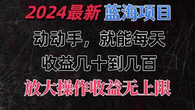 （11470期）有手就行的2024全新蓝海项目，每天1小时收益几十到几百，可放大操作收…-泰戈创艺资源库