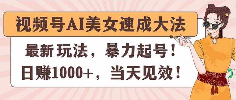 （11330期）视频号AI美女速成大法，暴力起号，日赚1000+，当天见效-泰戈创艺资源库