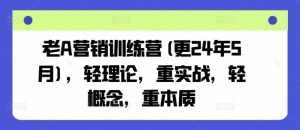 老A营销训练营(更24年6月)，轻理论，重实战，轻概念，重本质-泰戈创艺资源库