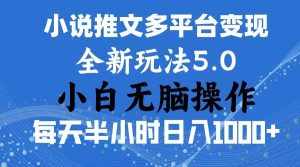（11323期）2024年6月份一件分发加持小说推文暴力玩法 新手小白无脑操作日入1000+ …-泰戈创艺资源库