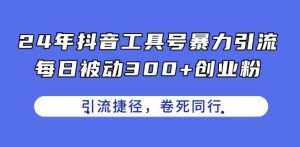 24年抖音工具号暴力引流,每日被动300+创业粉,创业粉捷径,卷死同行【揭秘】-泰戈创艺资源库