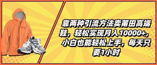 靠两种引流方法卖莆田高端鞋，轻松实现月入1W+，小白也能轻松上手，每天只要1小时【揭秘】-泰戈创艺资源库