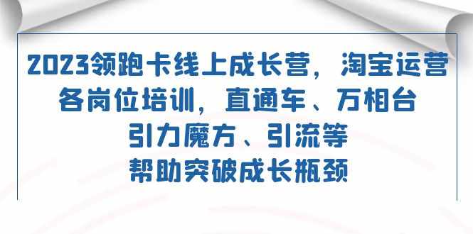 2023领跑·卡 线上成长营 淘宝运营各岗位培训 直通车 万相台 引力魔方 引流-泰戈创艺资源库