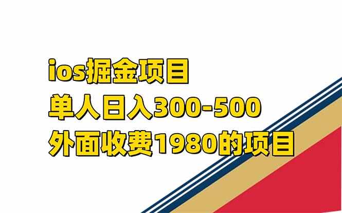 iso掘金小游戏单人 日入300-500外面收费1980的项目【揭秘】-泰戈创艺资源库