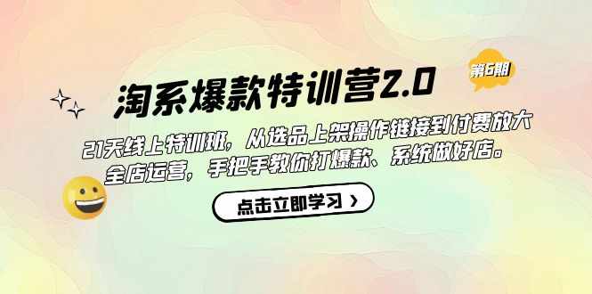 淘系爆款特训营2.0【第六期】从选品上架到付费放大 全店运营 打爆款 做好店-泰戈创艺资源库