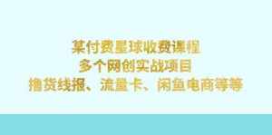 某付费星球课程:多个网创实战项目,撸货线报、流量卡、闲鱼电商等等-泰戈创艺资源库